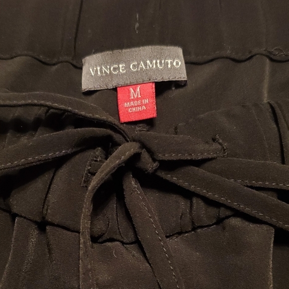 Vince Camuto Womens Black Lounge Joggers Wide Leg Elastic Cuff Drape Pant Size M - Picture 2 of 8